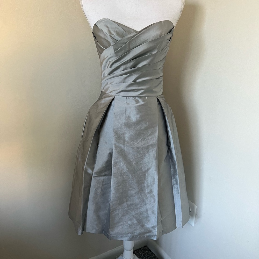 Silver Alfred Sung Cocktail Dress